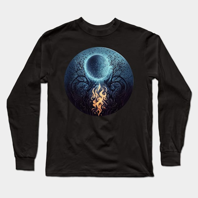 Blue Tree - Alchemic Talisman Long Sleeve T-Shirt by ArtOfArtiglio